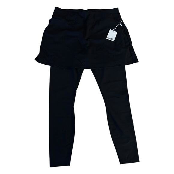 RNWK Renwick Sport Pleat Back Skirted Legging Size XL Black NWT Retail $115 - Picture 1 of 11